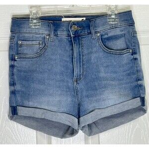 Garage Premium Super Soft High Rise Jean Medium Wash Cut Off Shorts